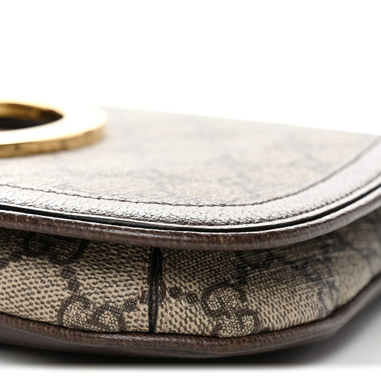 GG Supreme Monogram Textured Dollar Calfskin Blondie Chain Shoulder Flap Bag Beige Ebony New Acero