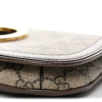 Gucci GG Supreme Monogram Textured Dollar Calfskin Blondie Chain Shoulder Flap Bag Beige Ebony New Acero 11 of 11