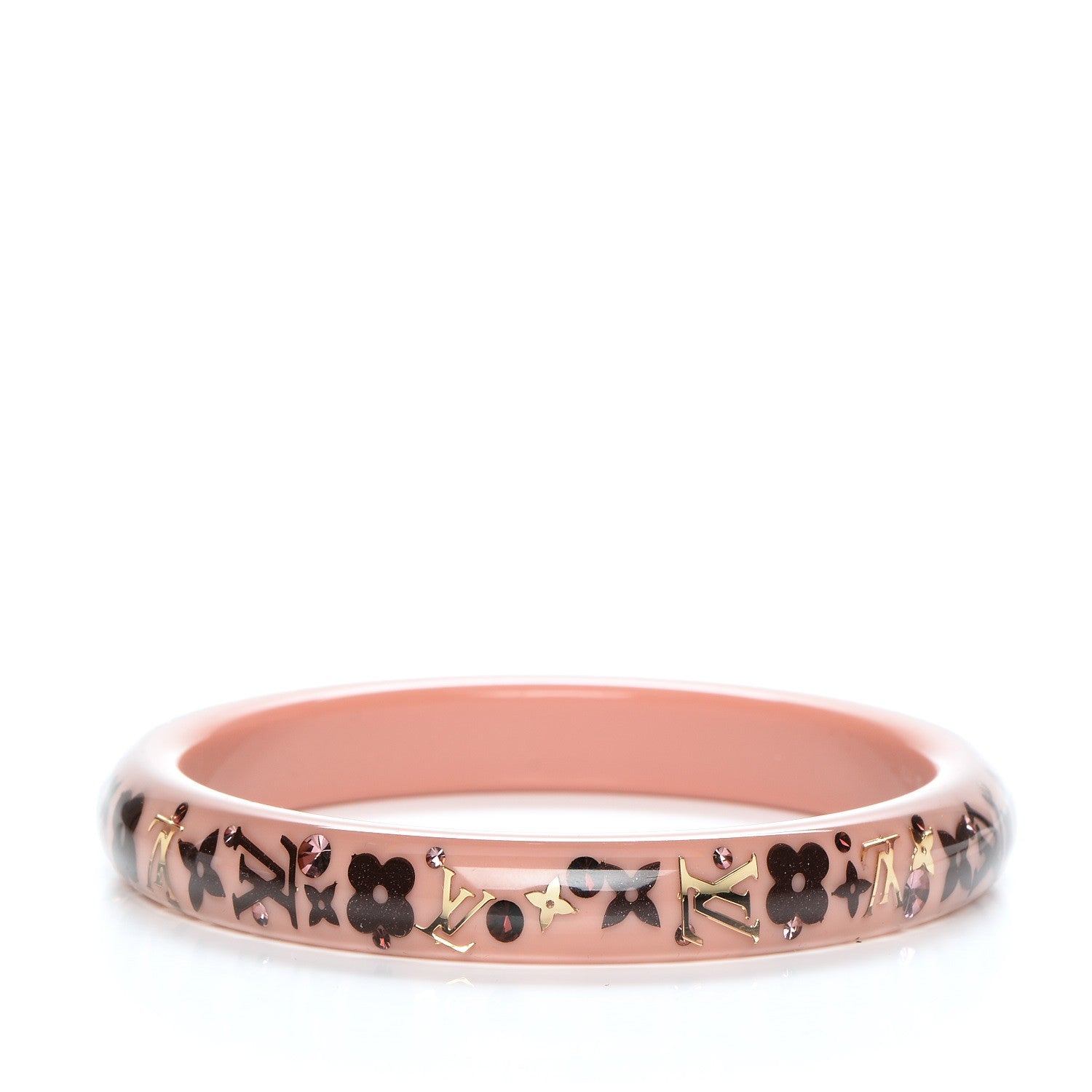 Louis Vuitton Resin Swarovski Medium Inclusion Bracelet PM Rose Poudre 1 of 4