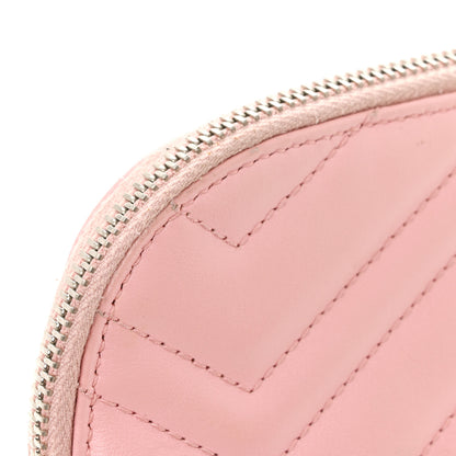 Gucci Calfskin Matelasse GG Marmont Pouch Cosmetic Case Wild Rose 10 of 11