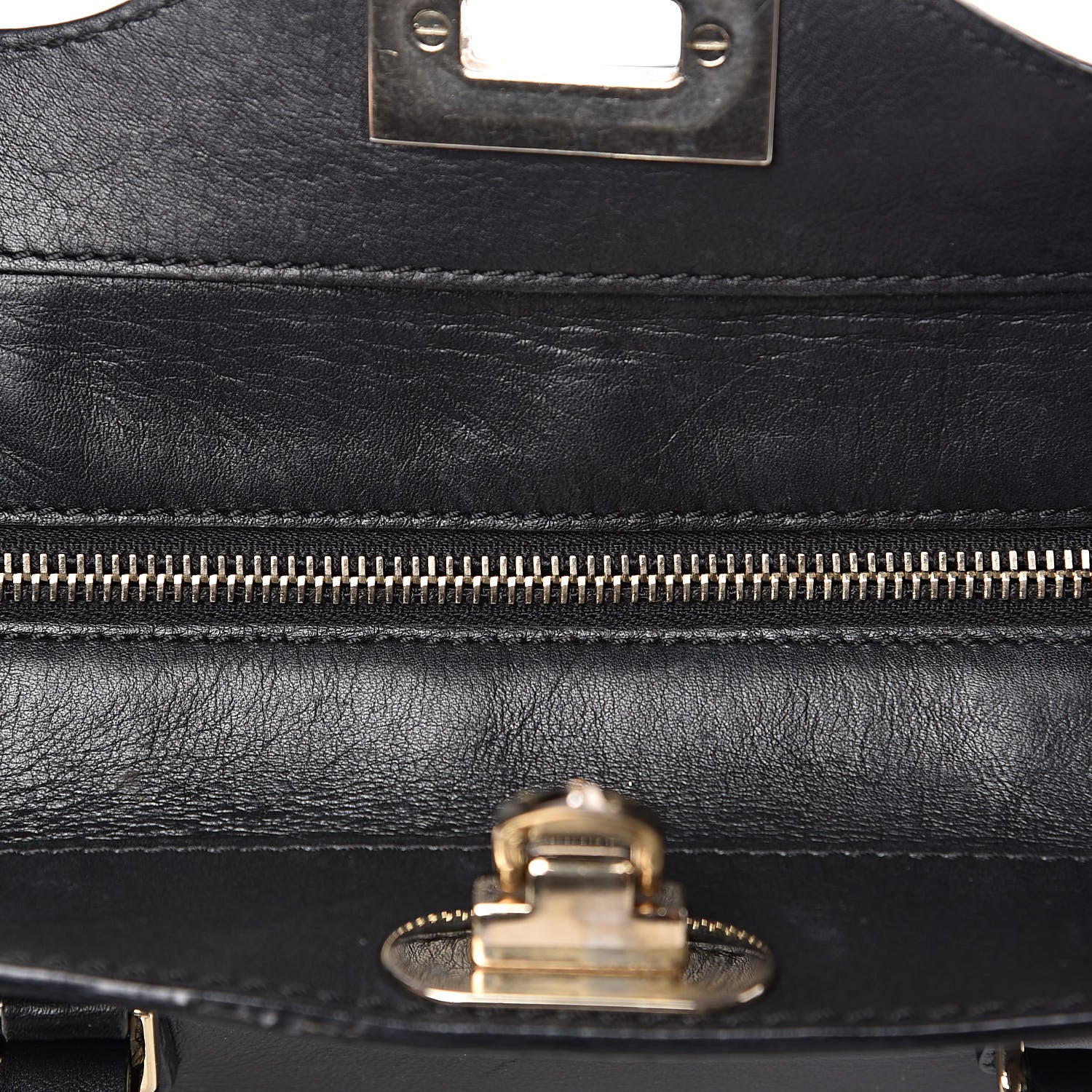 Valentino Garavani Vitello Small Rockstud Double Handle Tote Black 16 of 16