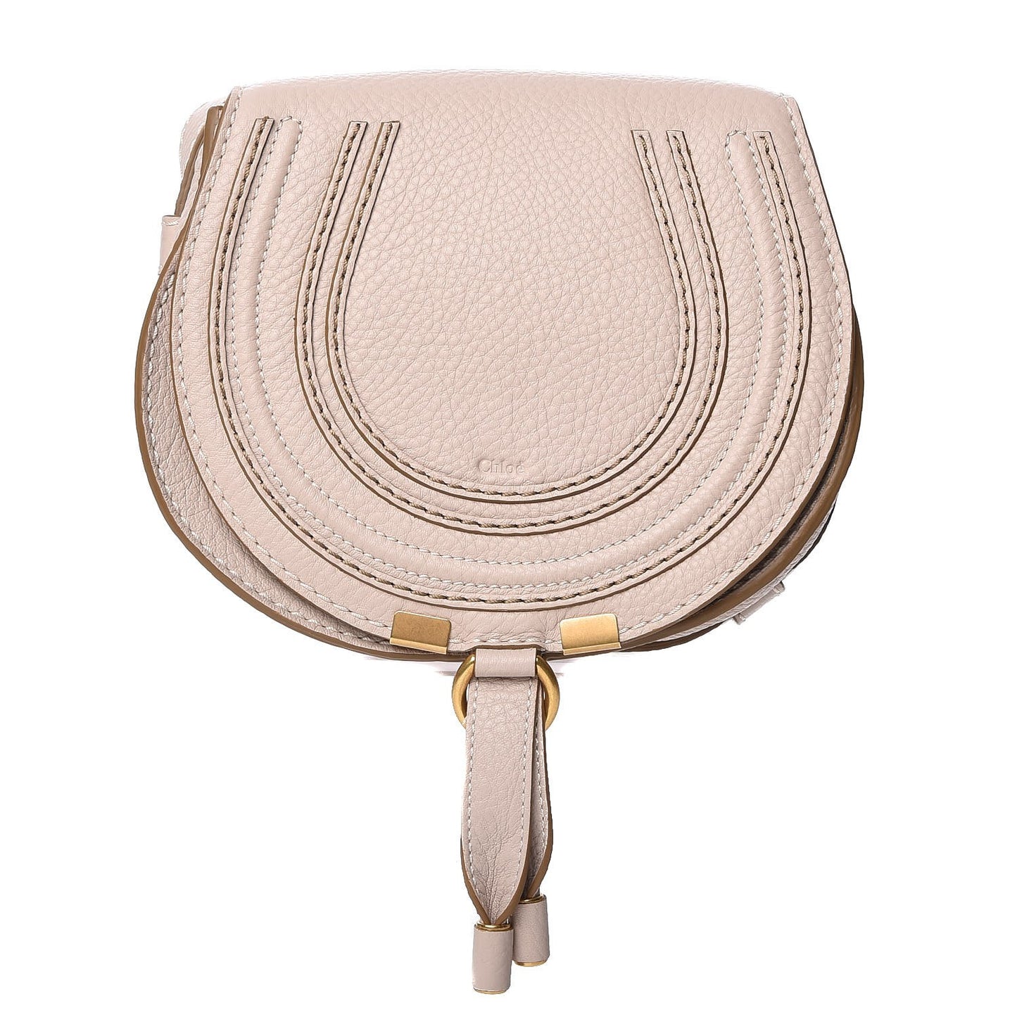 Calfskin Mini Marcie Round Crossbody Bag Abstract White