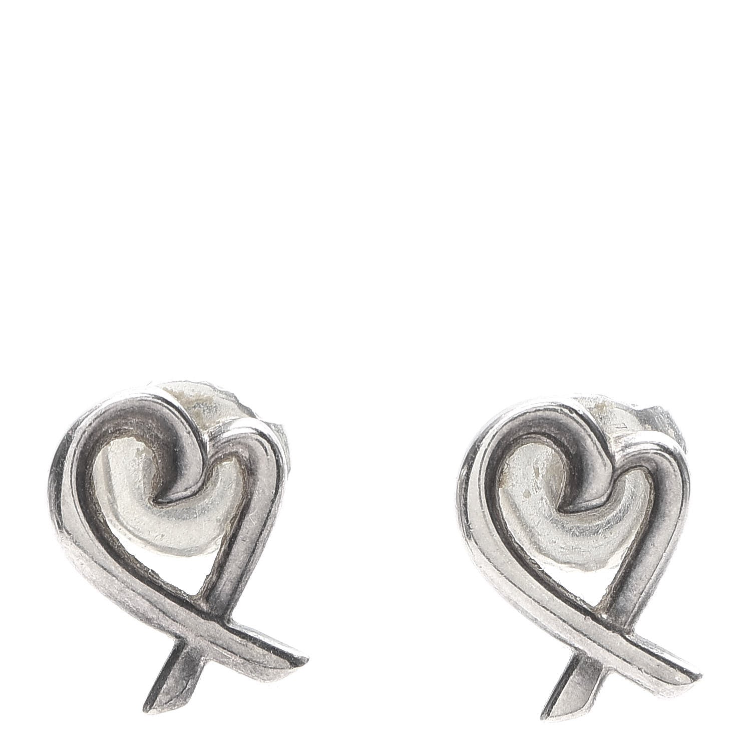 Tiffany Sterling Silver Mini Paloma Picasso Loving Heart Earrings 1 of 6