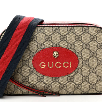 Gucci GG Supreme Monogram Web Neo Vintage Shoulder Bag Beige Red 8 of 10