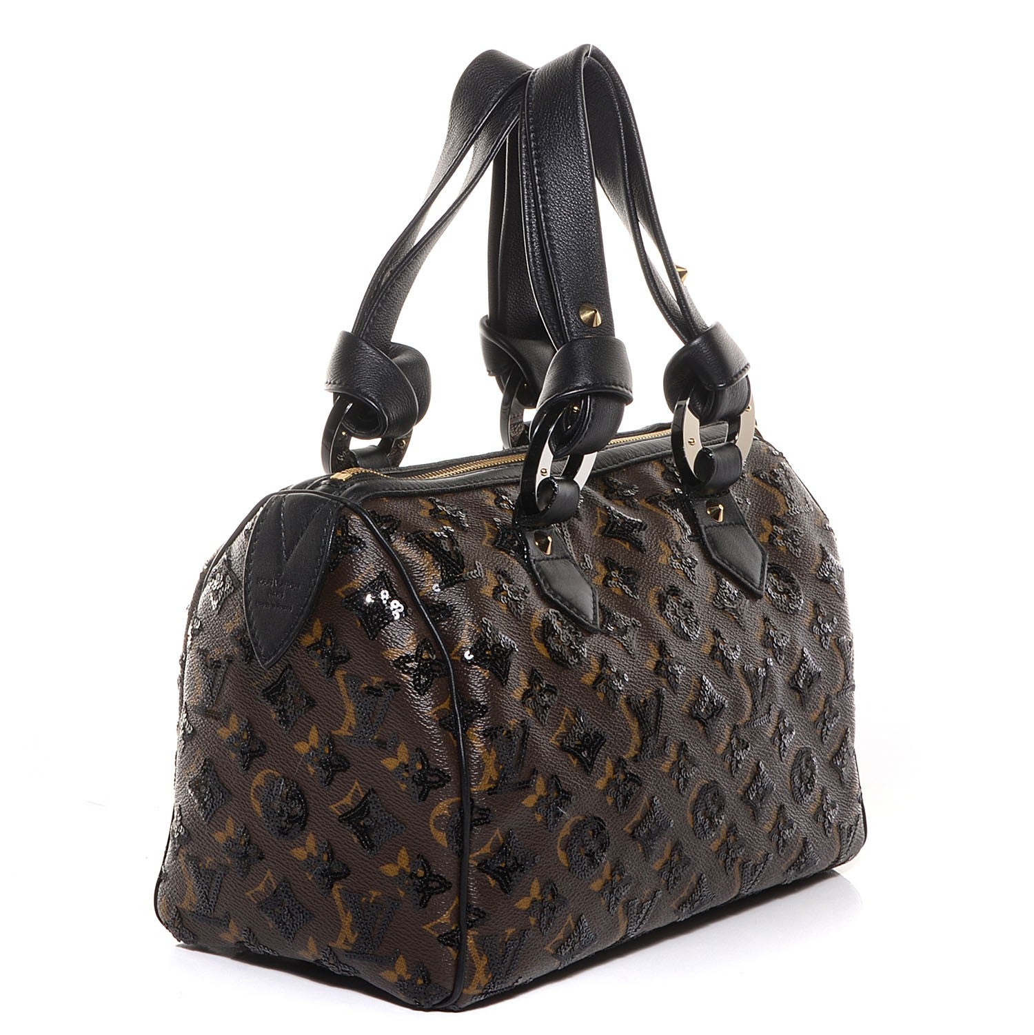 Louis Vuitton Monogram Sequins Eclipse Speedy 28 Black 3 of 8