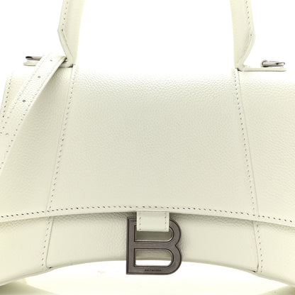 Balenciaga Grained Calfskin Small Hourglass Top Handle Bag White 9 of 13