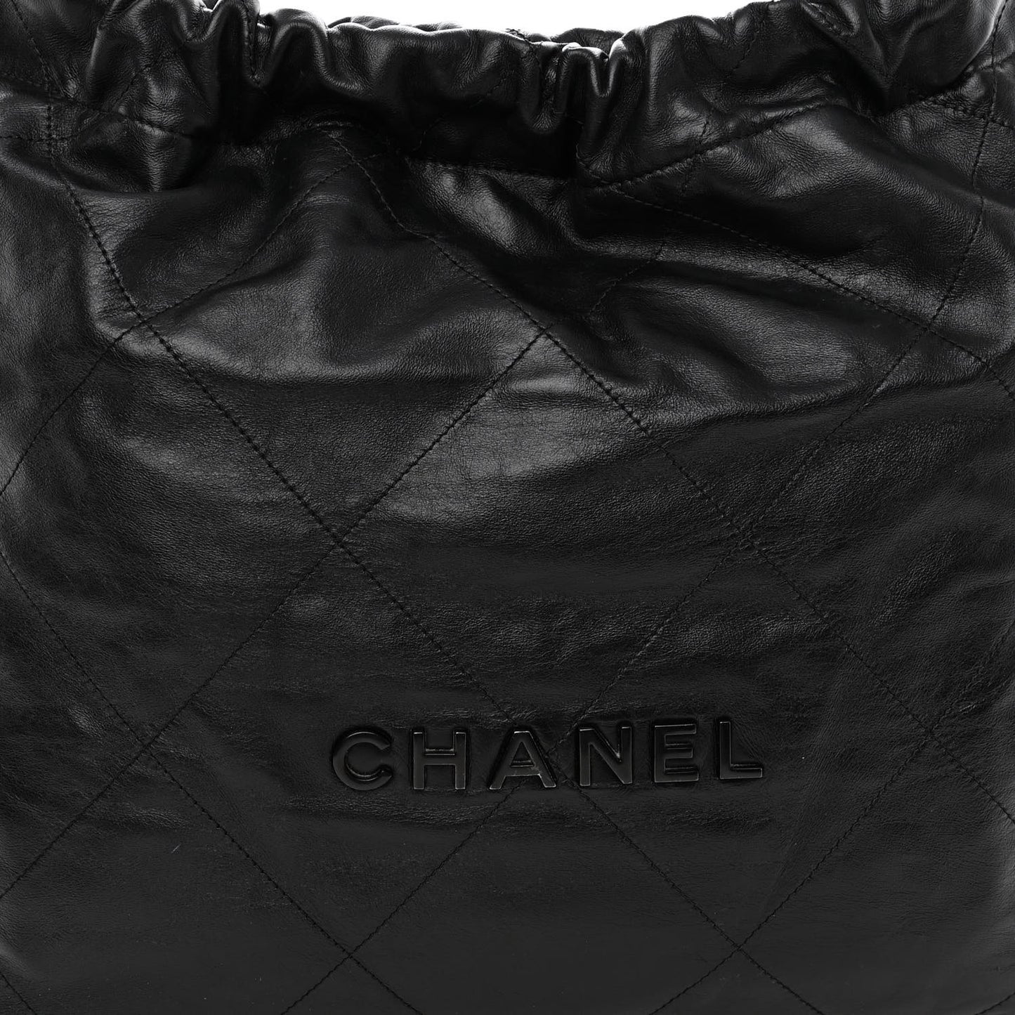 Shiny Calfskin Quilted Chanel 22 So Black