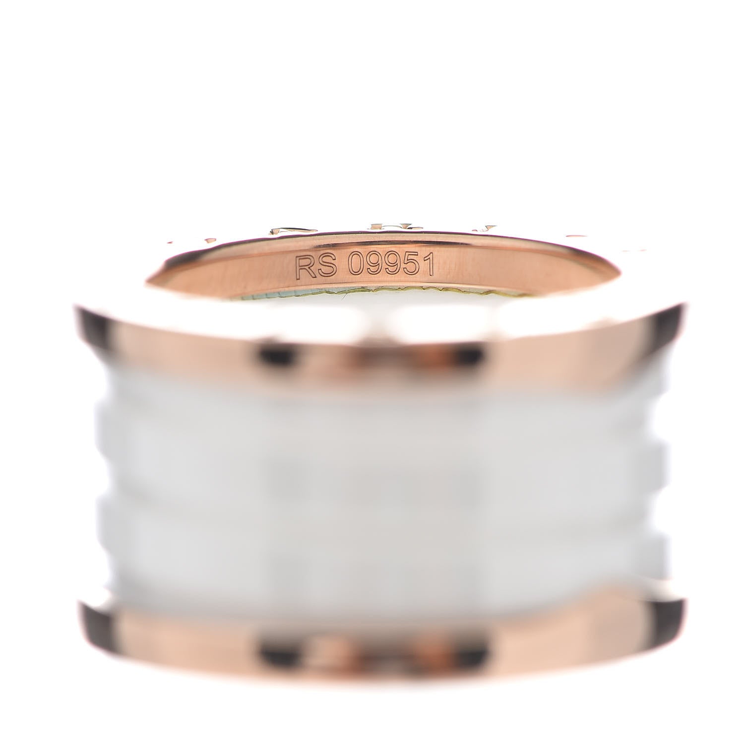 Bulgari 18K Rose Gold White Ceramic B.Zero1 Four-Band Ring 50 5.25 4 of 6
