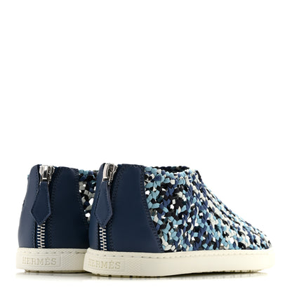 Hermes Silk Nappa Woven Festival Des Amazones Oxygene Sneakers 36.5 Multicolor Bleu Ciel 5 of 12
