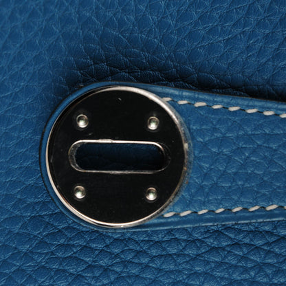 Hermes Taurillon Clemence Lindy 30 Blue Jean 5 of 19