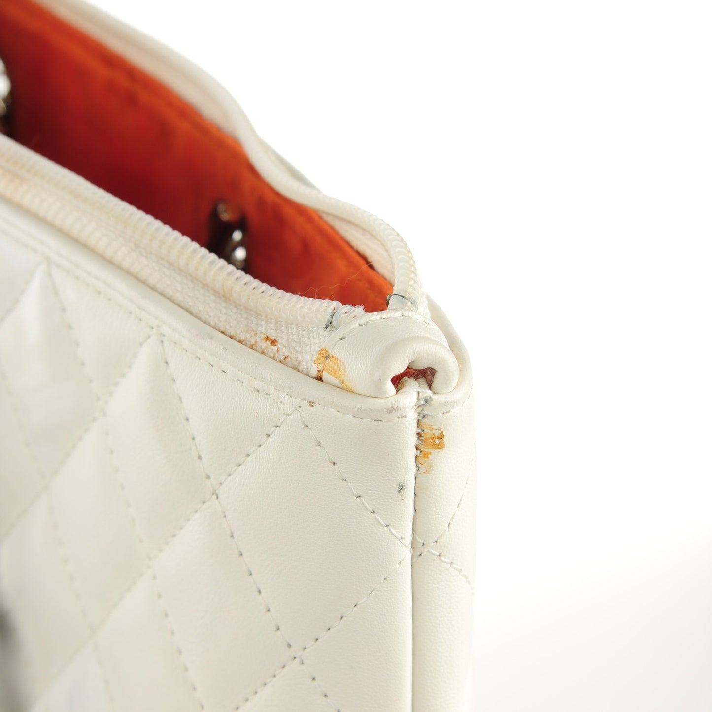Calfskin Quilted Python Cambon Flat Tote White