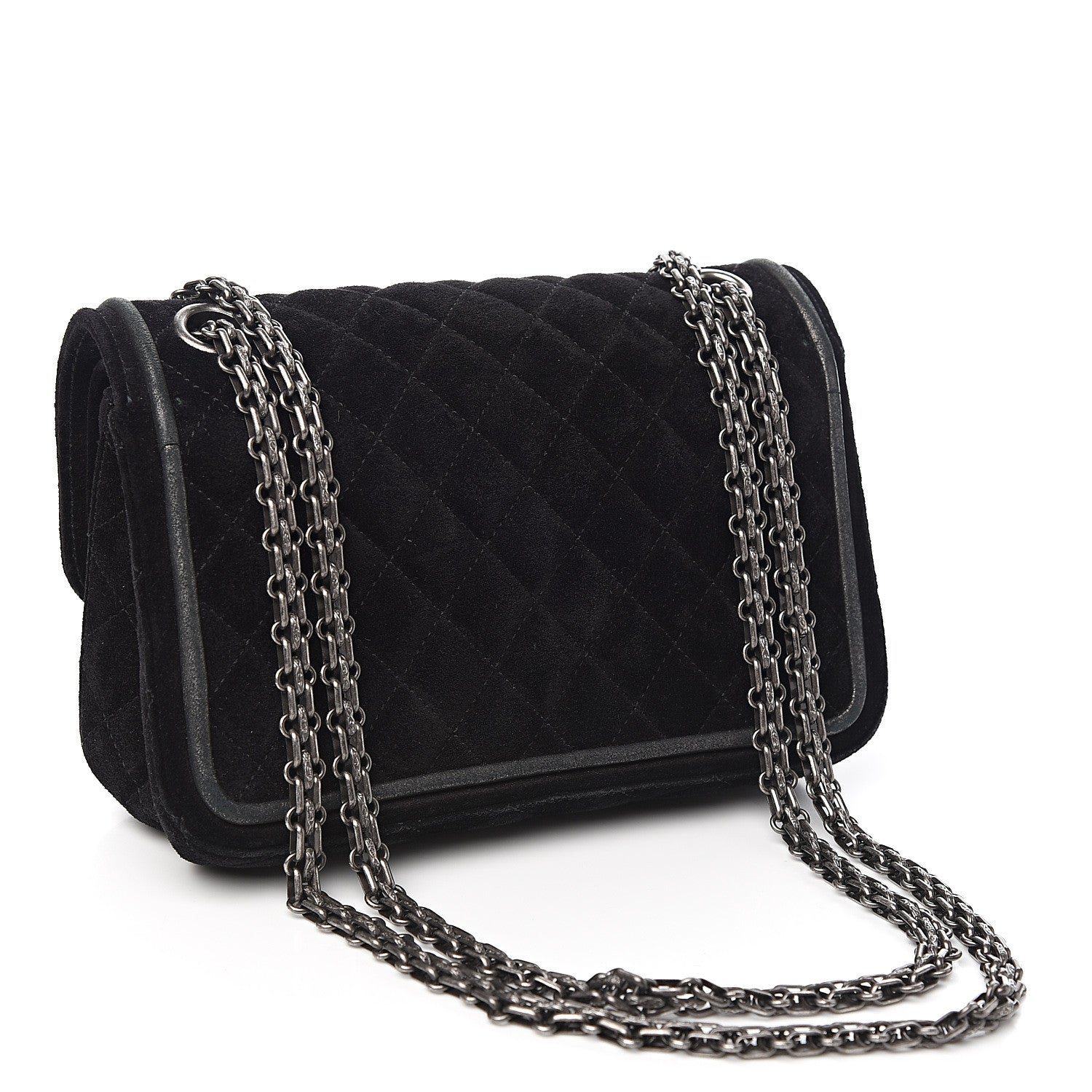Chanel Suede Quilted 2.55 Reissue 224 Flap Black 2 of 11