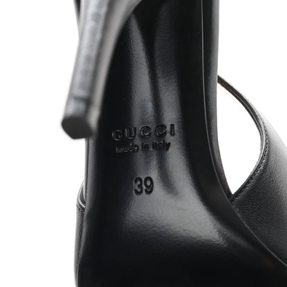 Gucci Malaga Kid Horsebit Erin 105mm Slingback Pumps 39 Black 7 of 9