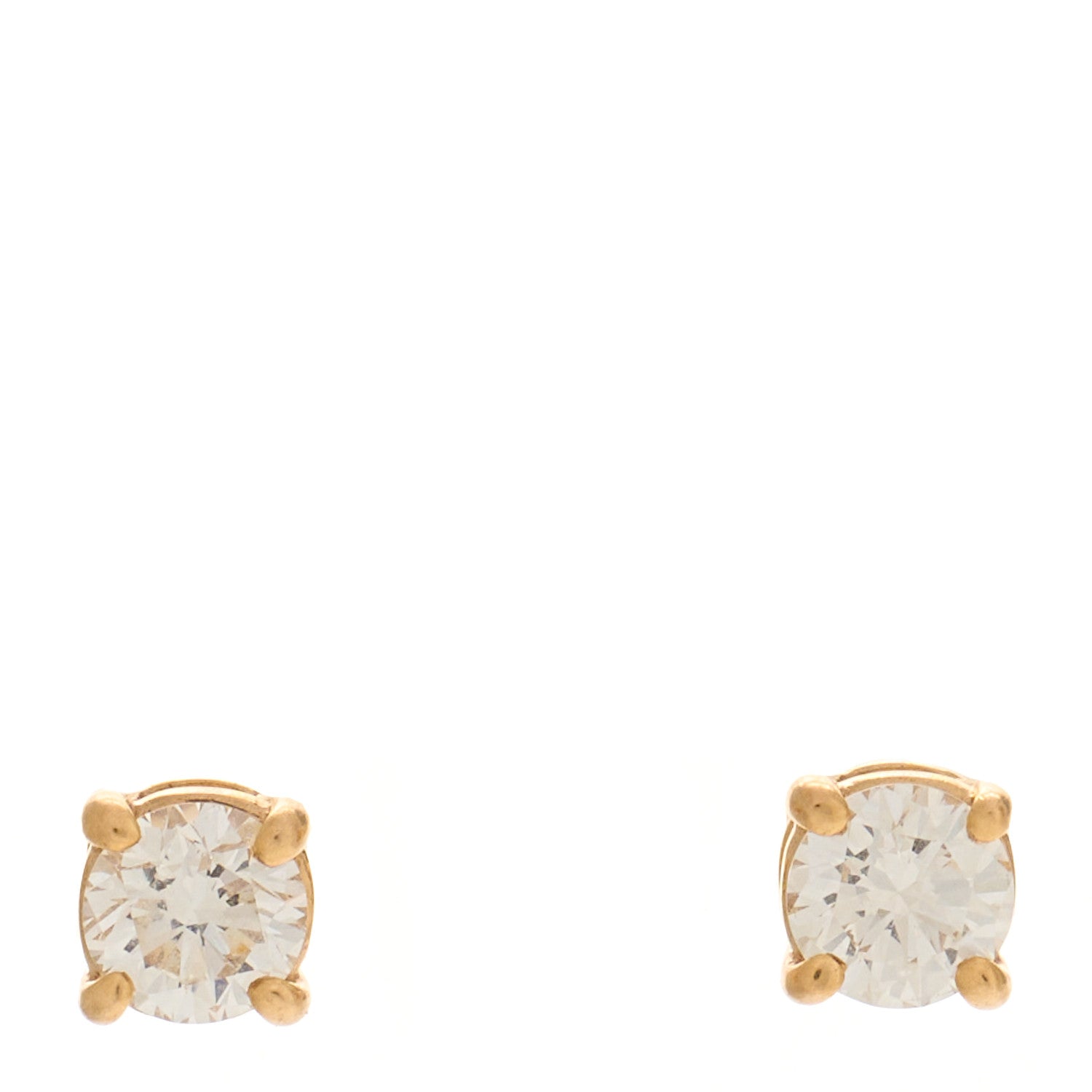 Tiffany 18K Rose Gold Diamond .22ctw Solitaire Earrings 1 of 5