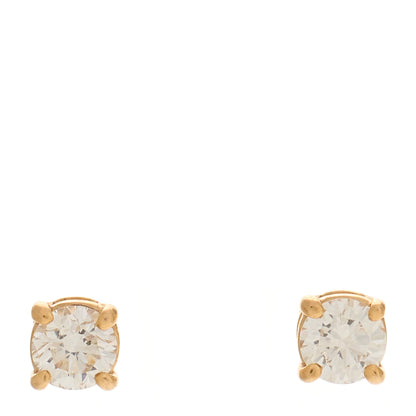 Tiffany 18K Rose Gold Diamond .22ctw Solitaire Earrings 1 of 5