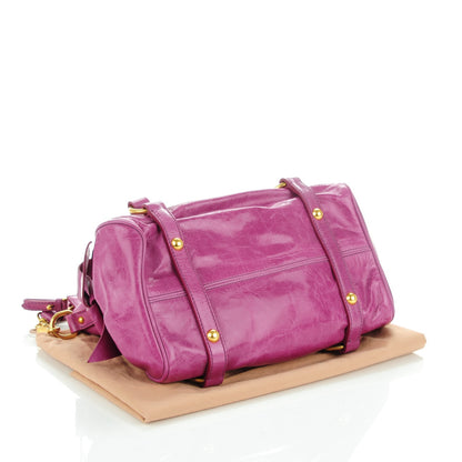 Miu Miu Vitello Lux Mini Bow Bag Fuchsia 4 of 7