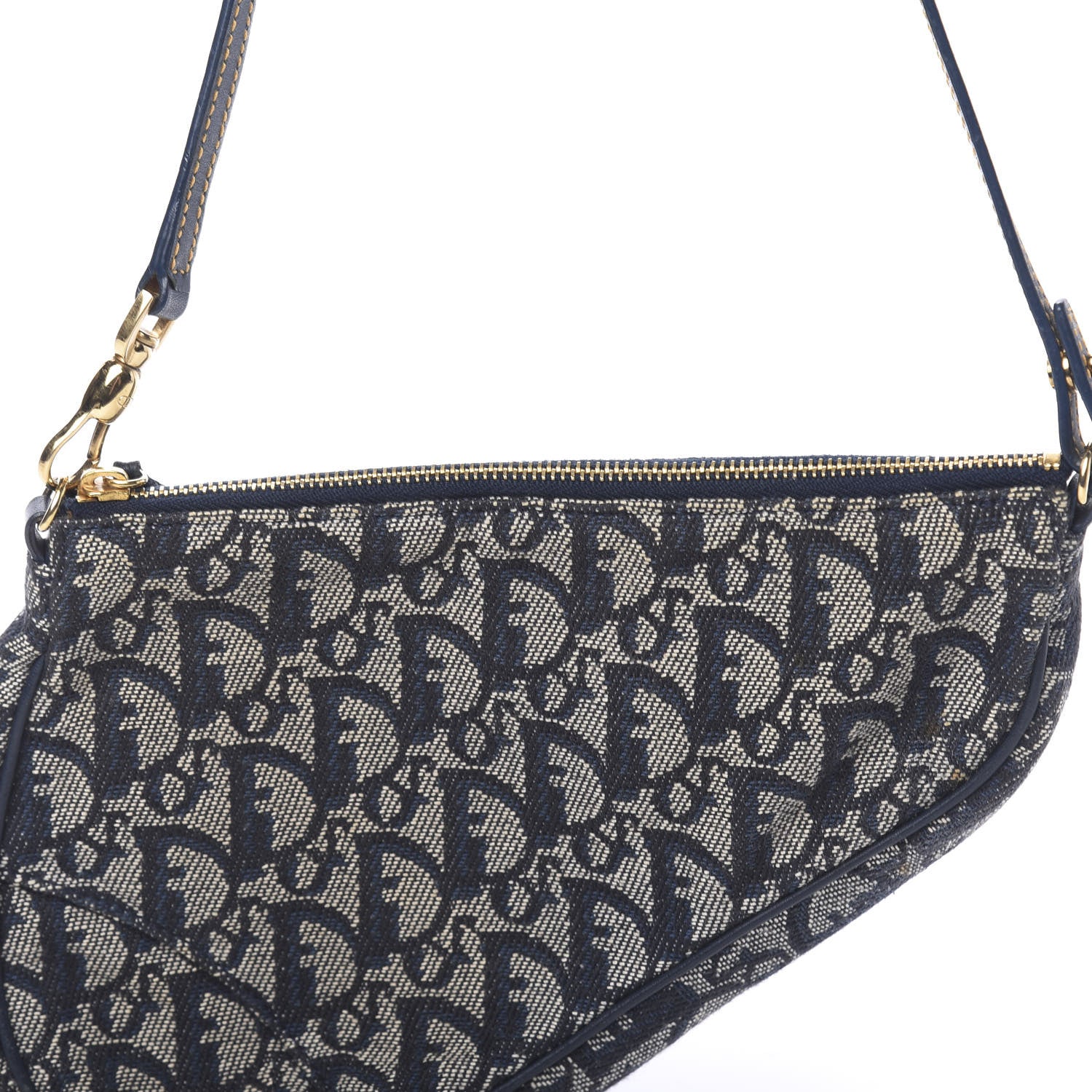 Christian Dior Monogram Mini Saddle Pochette Navy 10 of 10