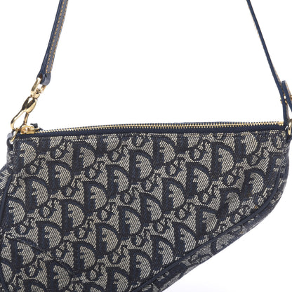 Christian Dior Monogram Mini Saddle Pochette Navy 10 of 10