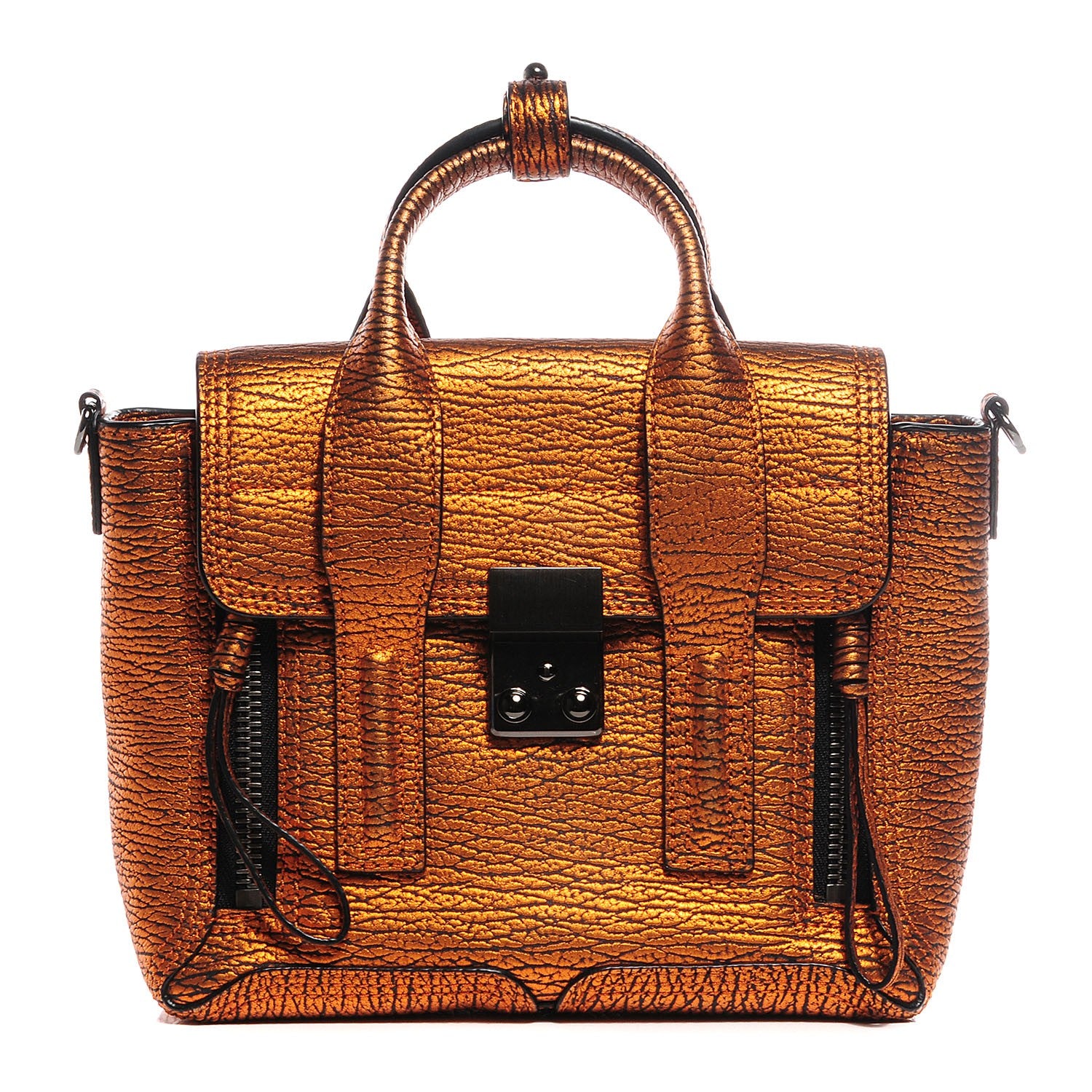 3.1 Phillip Lim 3.1 Metallic Leather Mini Pashli Satchel Copper 1 of 11