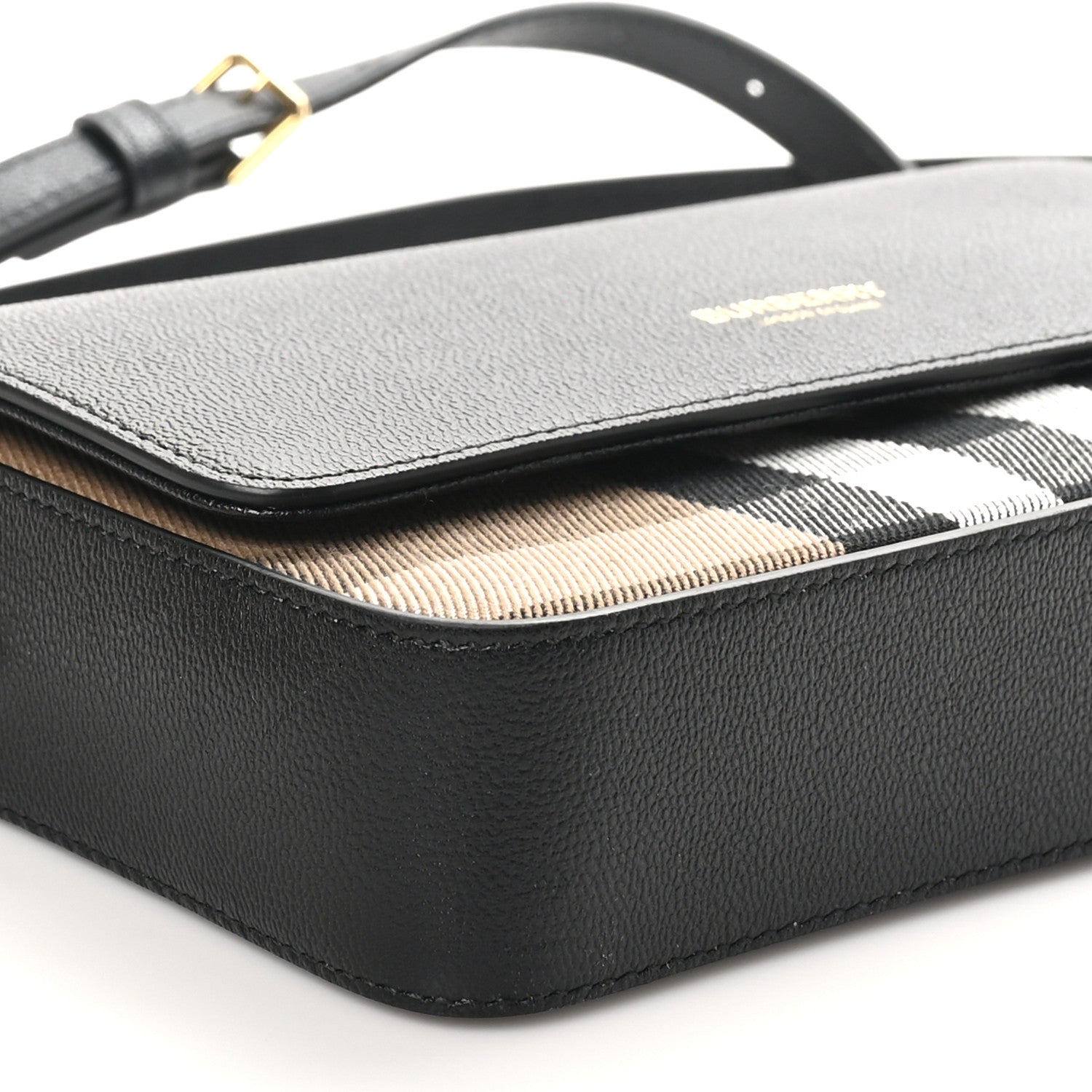 Burberry Grained Calfskin House Check Tartan Mix New Hampshire Black 7 of 8