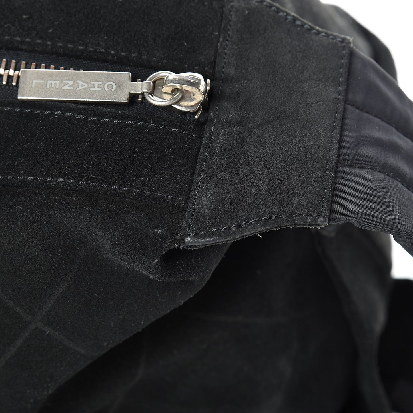 Suede Stitched Messenger Black