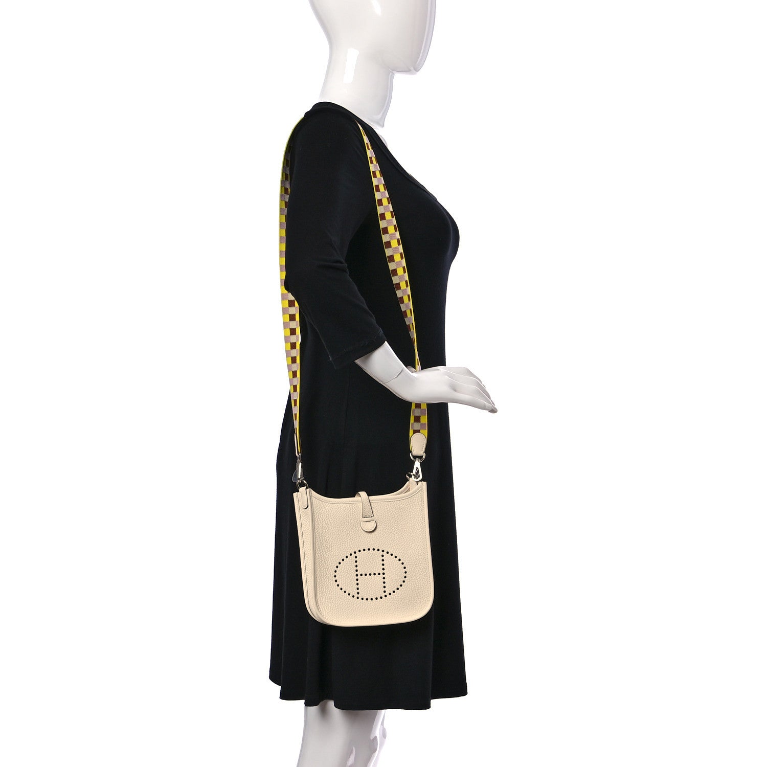 Hermes Taurillon Clemence Quadrille Evelyne TPM Nata Citron 1 of 10