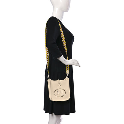 Hermes Taurillon Clemence Quadrille Evelyne TPM Nata Citron 1 of 10
