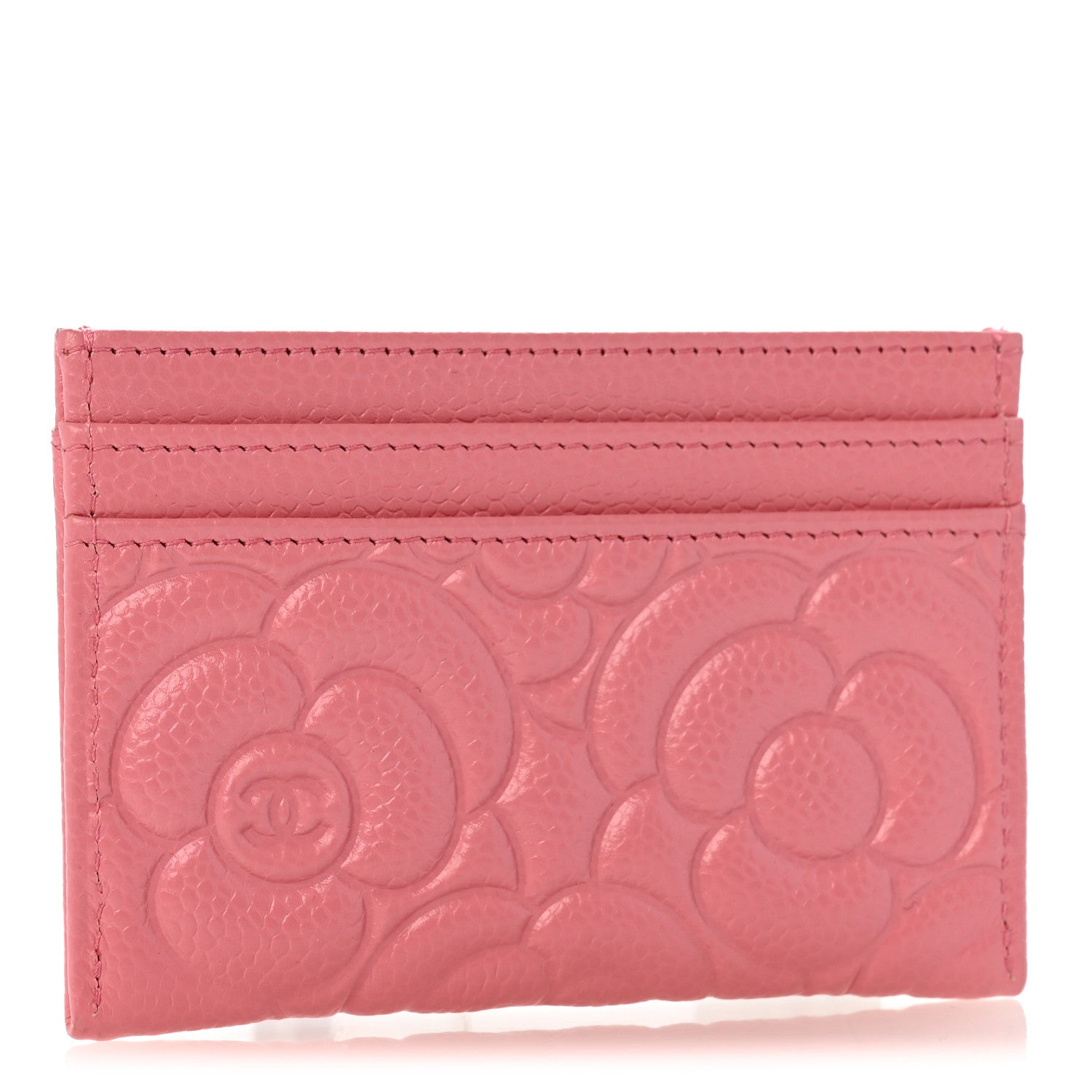 Chanel Caviar Camellia Embossed Card Holder Pink 3 of 8