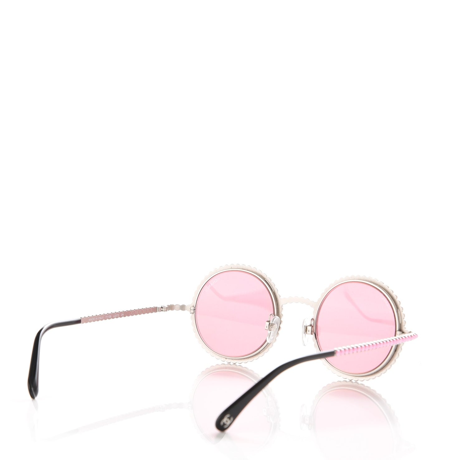 Metallic Pearl Round Sunglasses 71138 Pink