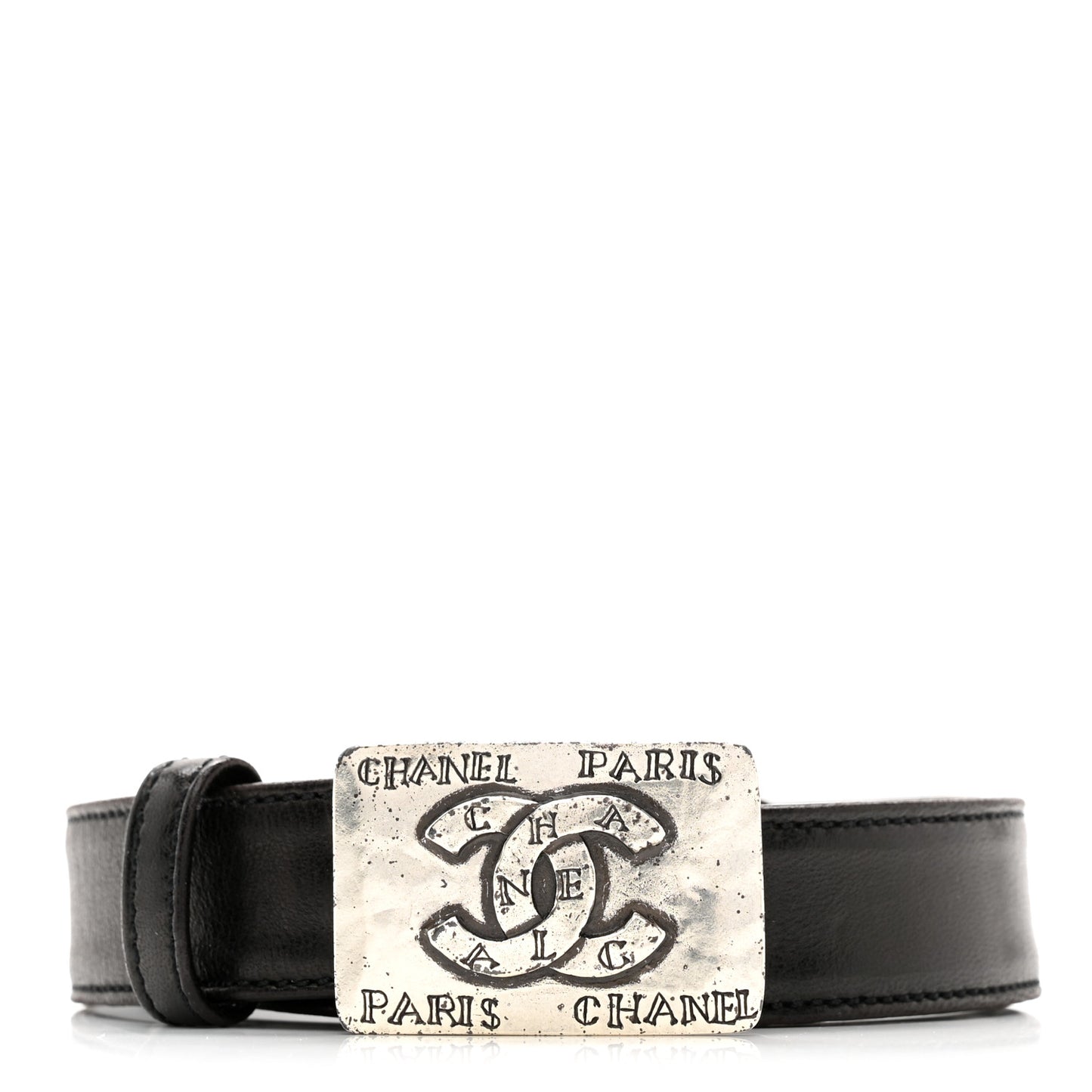 Calfskin Metal CC 31 Rue Cambon Belt 75 30 Black