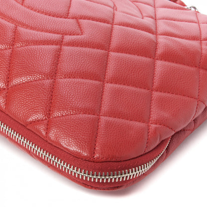 Chanel Caviar Quilted Expandable Zip Shoulder Bag Red 5 of 10