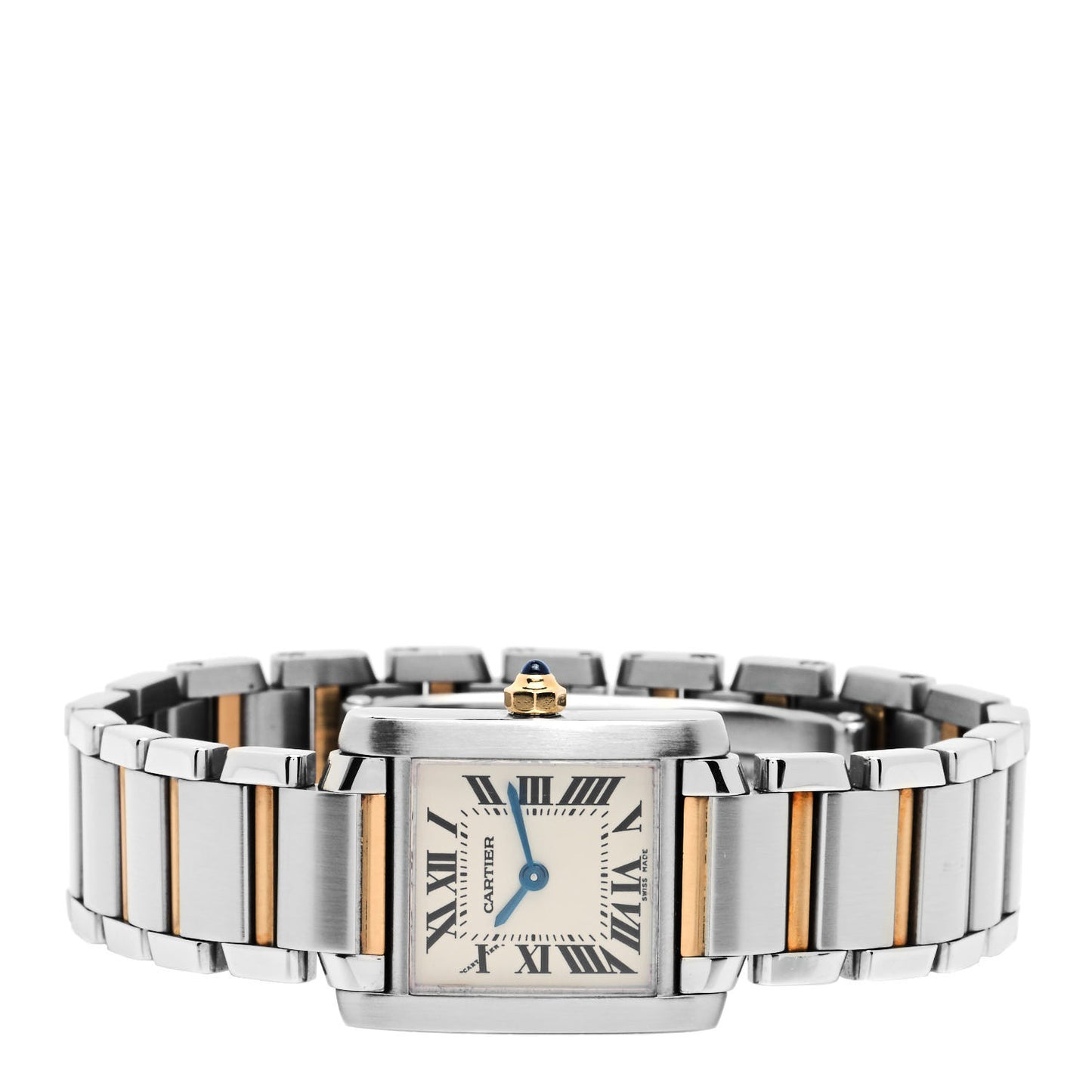 Stainless Steel 18K Yellow Gold 20mm Tank Francaise Quartz Watch