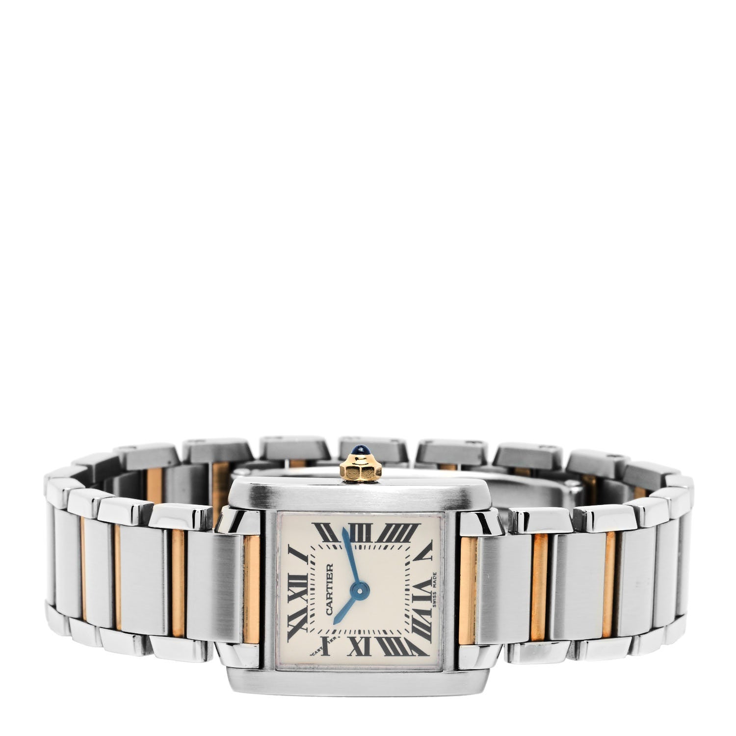 Cartier Stainless Steel 18K Yellow Gold 20mm Tank Francaise Quartz Watch 4 of 10