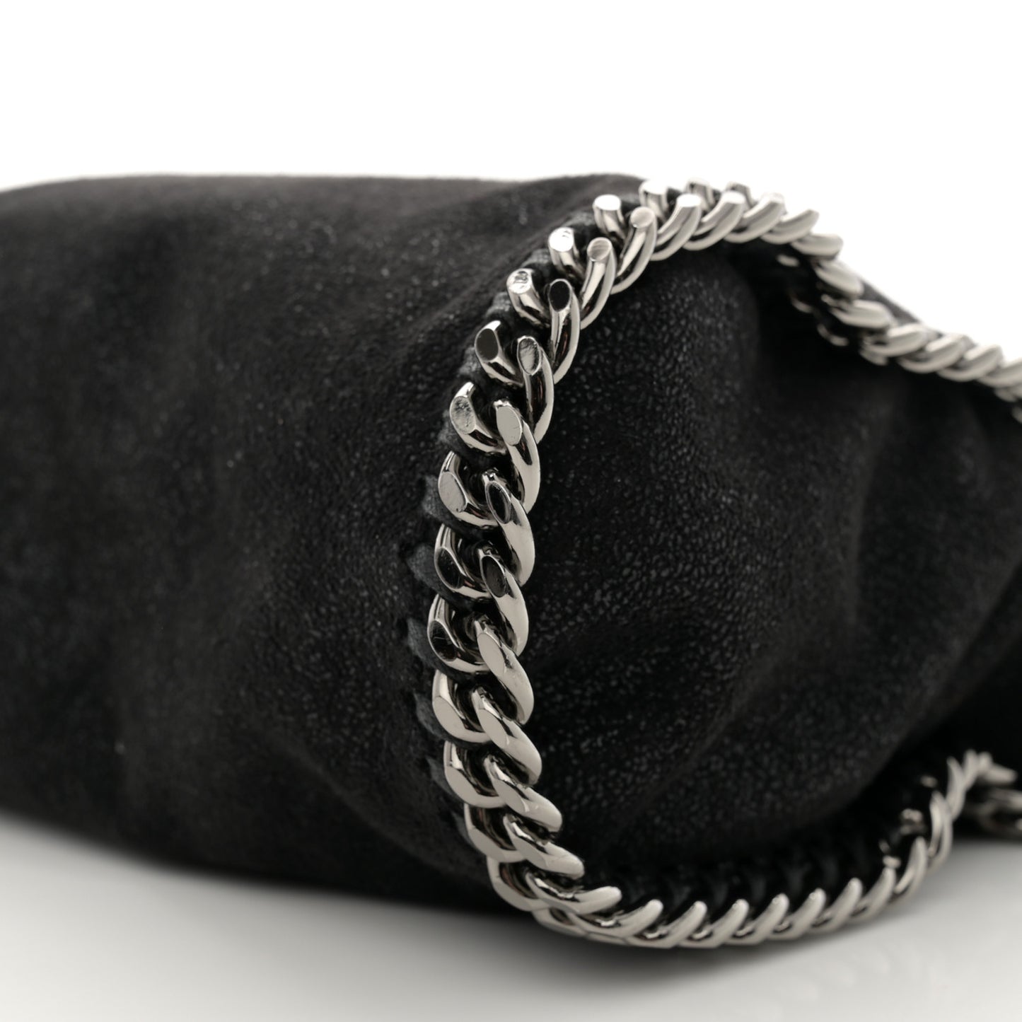 Shaggy Deer Mini Falabella Fold Over Tote Black
