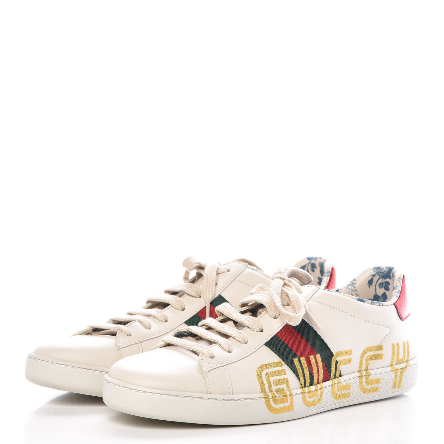 X SEGA Calfskin Ayers Web Guccy Womens Ace Sneakers 39.5 White