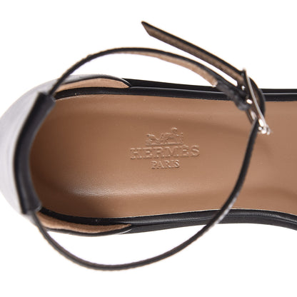 Hermes Calfskin Santorini Sandals 41 Black 6 of 8