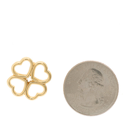 Tiffany 18K Yellow Gold Loving Heart Clover Pendant 2 of 3