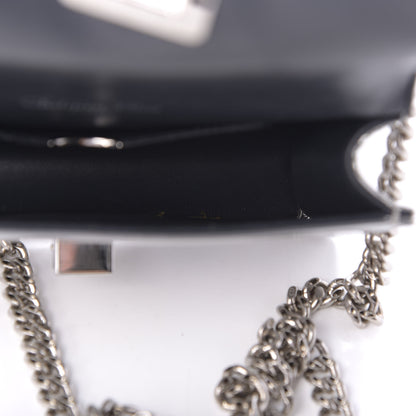 Christian Dior Metallic Patent Micro-Cannage Mini Diorama Flap Bag Silver 5 of 9