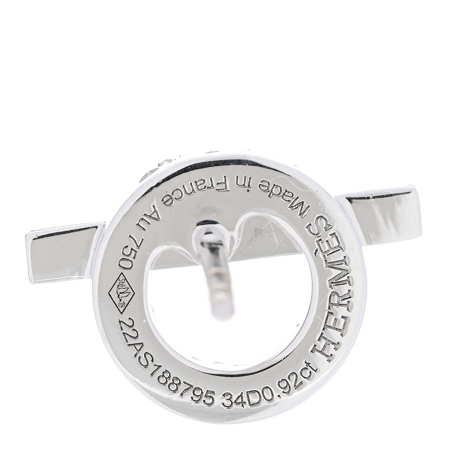 Hermes 18K White Gold Diamond Finesse Earrings 3 of 5
