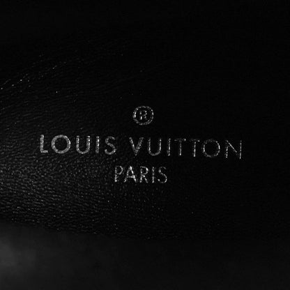 Louis Vuitton Rubber Embossed Monogram Drops Flat Half Boots 41 Black 8 of 10