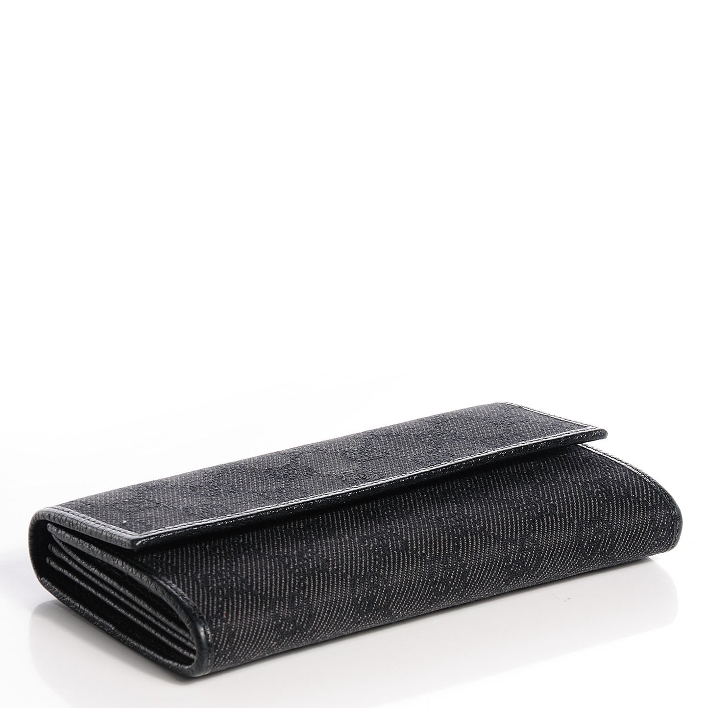 Denim Monogram Continental Wallet Black