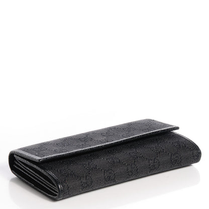 Gucci Denim Monogram Continental Wallet Black 4 of 7