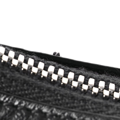 Balenciaga Metallic Calfskin Crocodile Embossed Crystal Small Le Cagole Shoulder Bag Gunmetal 12 of 14