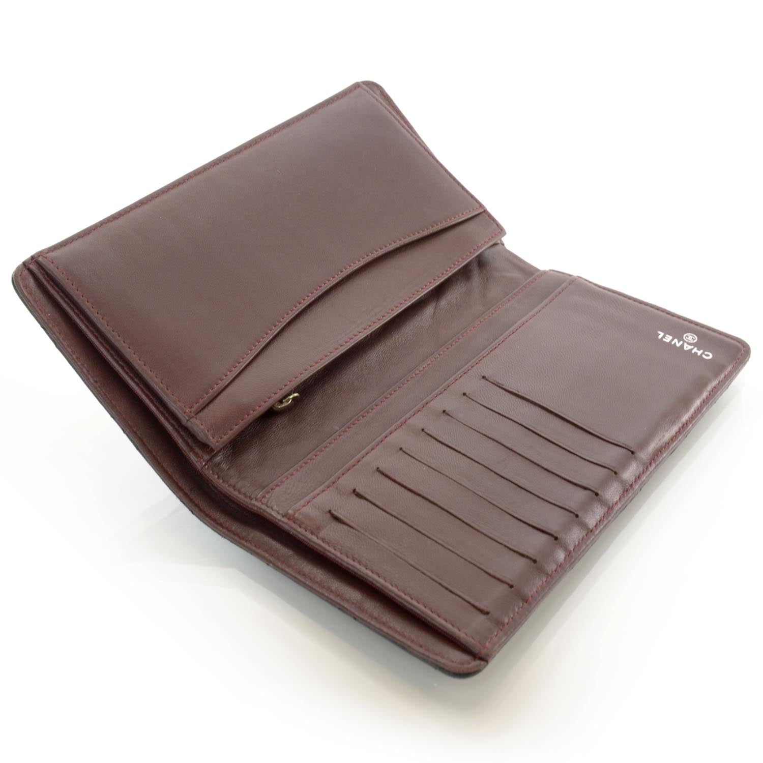 Chanel Lambskin Quilted Yen Wallet Black 6 of 9