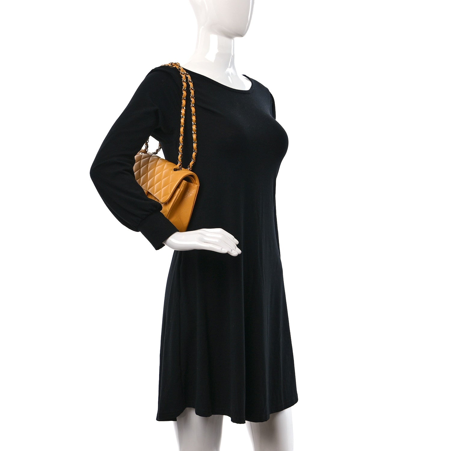 Chanel Caviar Quilted Small Double Flap Yellow 2 of 10