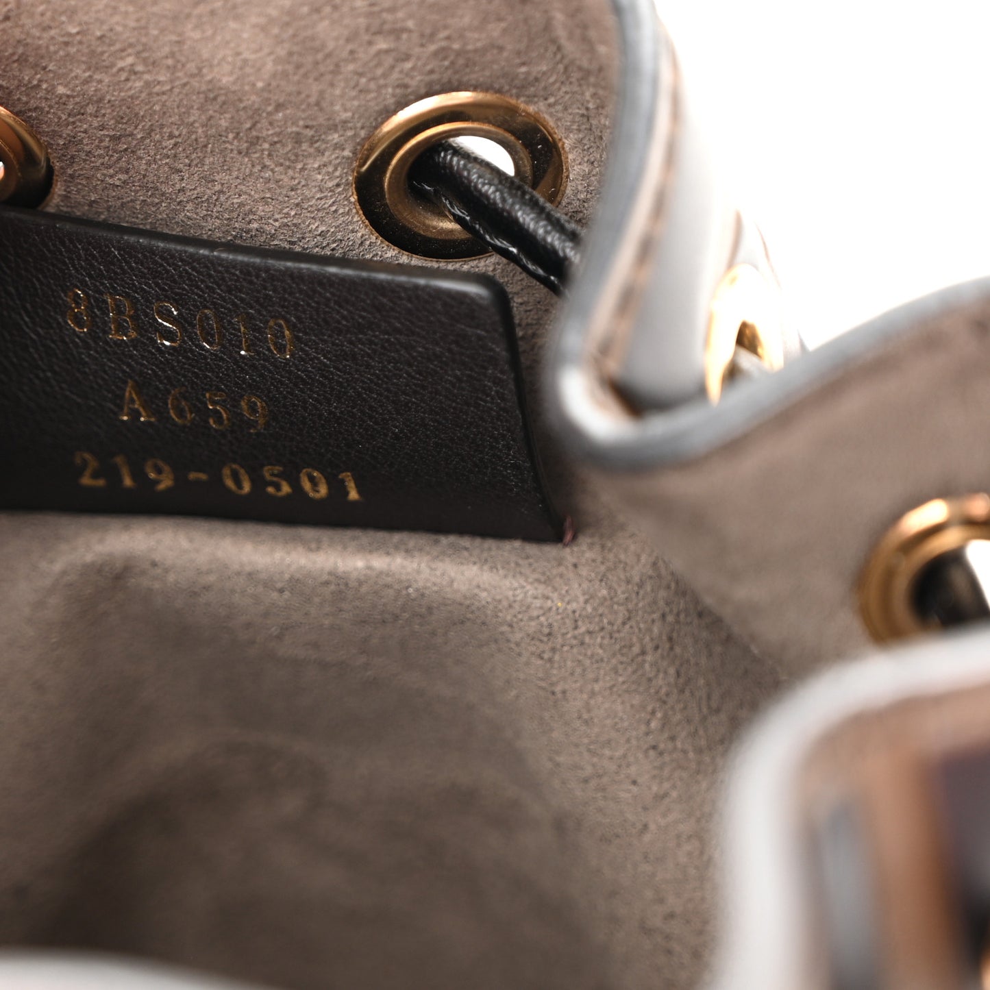 Vitello Liberty F is Fendi Bi-Color FF 1974 Embossed Mini Mon Tresor Bucket Bag Maya Black