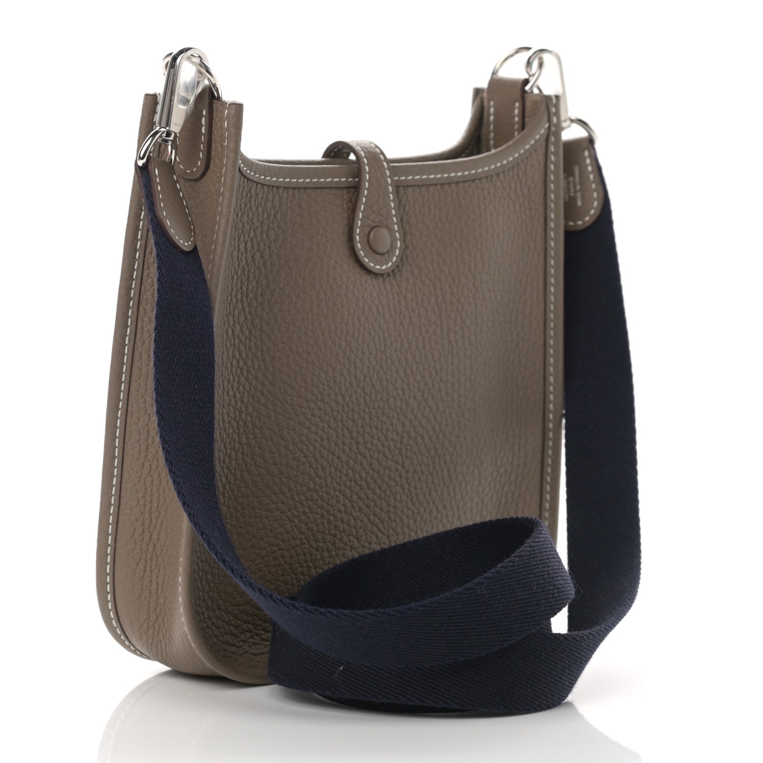 Hermes Taurillon Clemence Amazone Evelyne TPM Etoupe Bleu Indigo 3 of 11