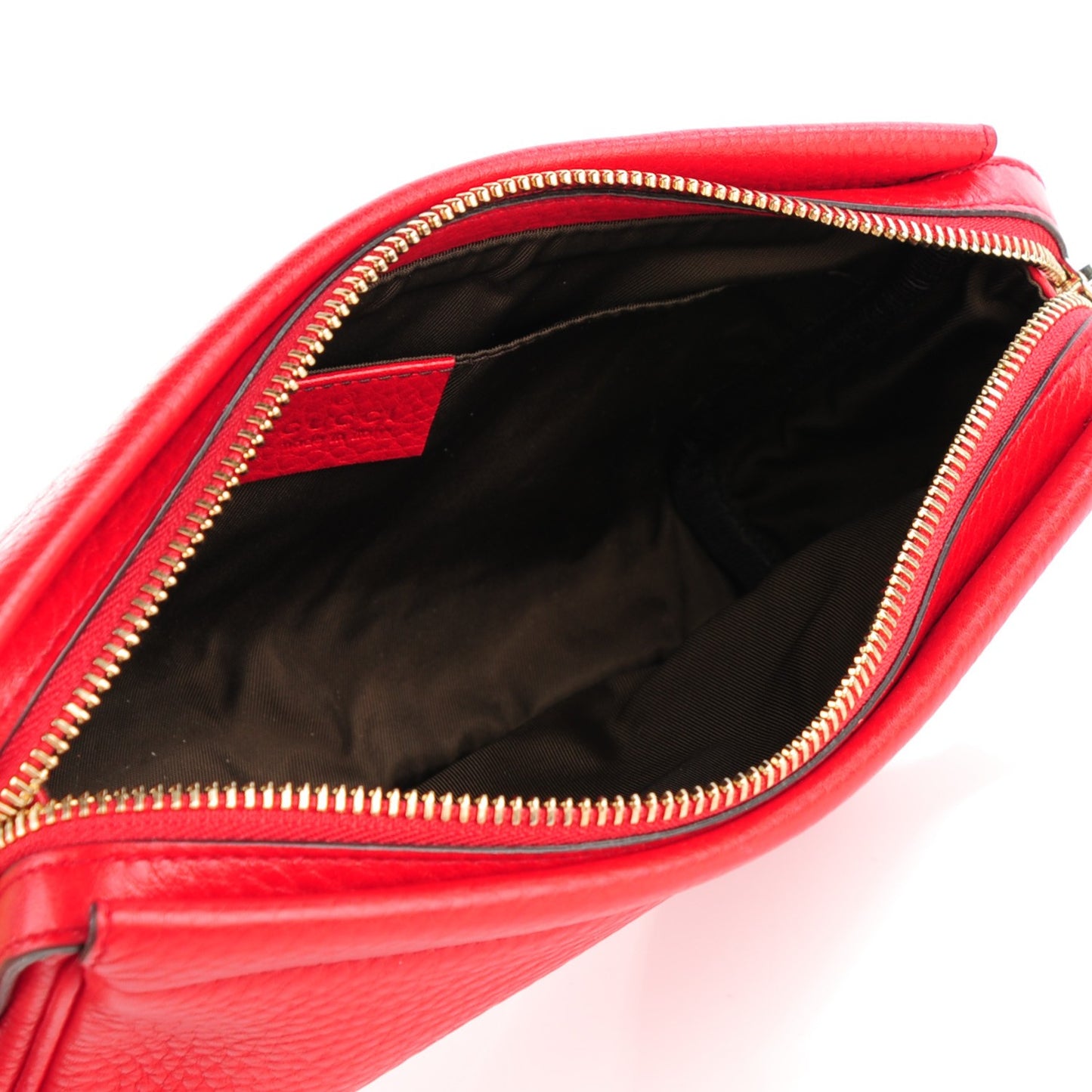 Pebbled Calfskin Soho Cosmetic Case Tabasco Red