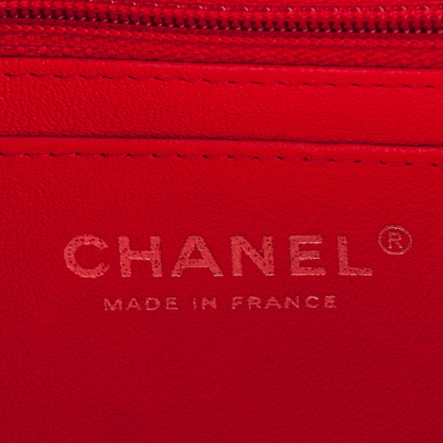 Caviar Chevron Quilted Mini Rectangular Flap Red