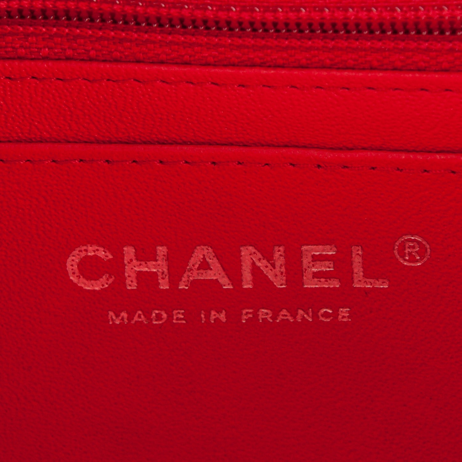 Chanel Caviar Chevron Quilted Mini Rectangular Flap Red 6 of 7
